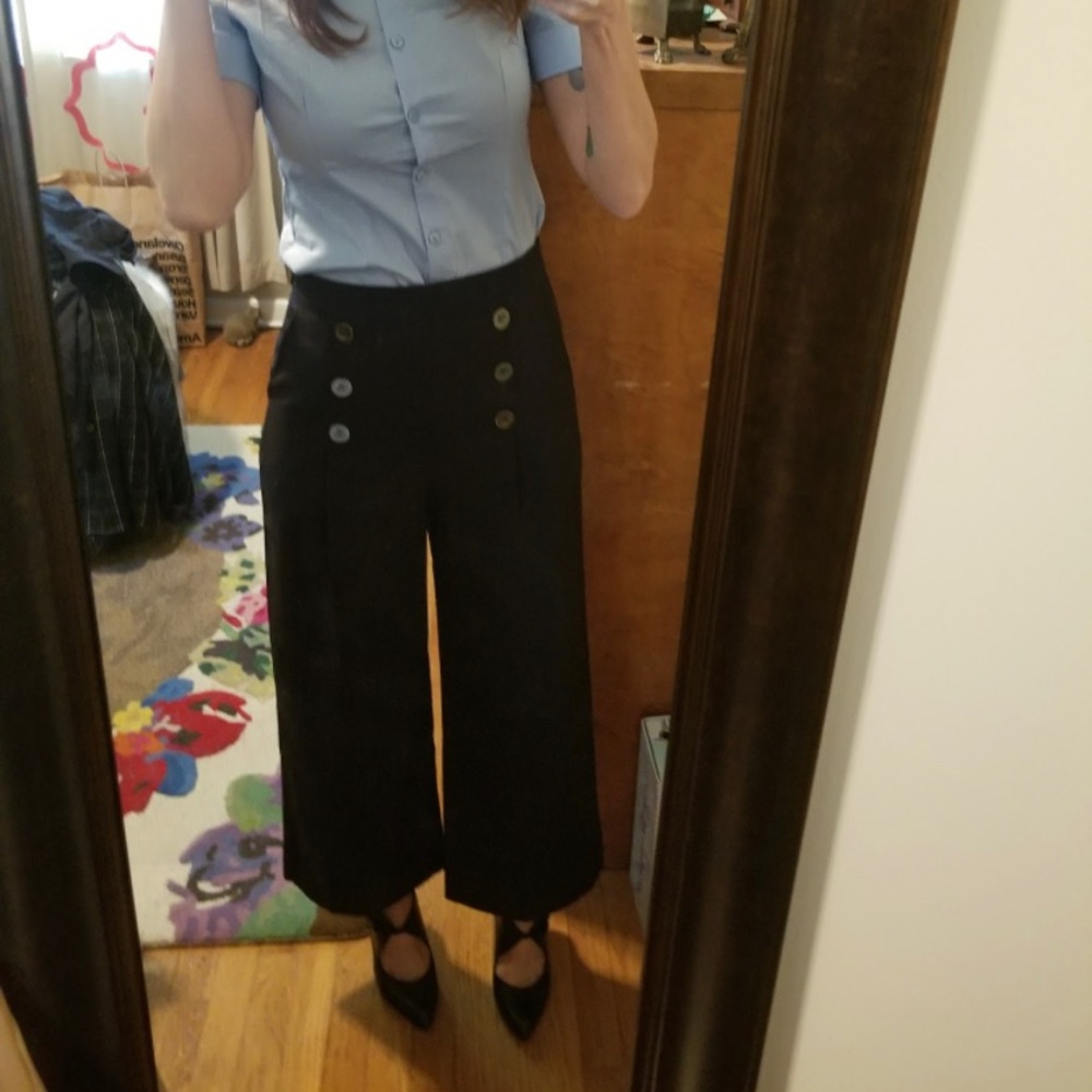 Unique Vintage Jealous Tomato Cropped Wide Leg Sailor pants